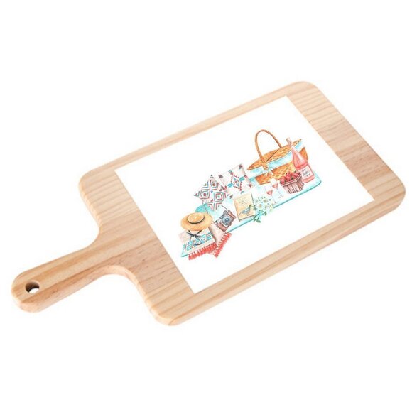 French Countryside Picnic Cheese Board Charcuterie Board Rustic Cutting Board - Picture 2 of 3